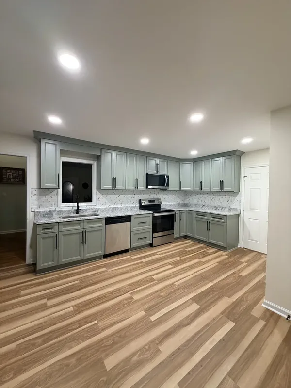 Kitchen renovation with new cabinets and countertops